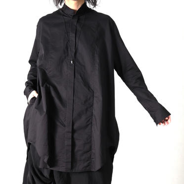 COTTON FANCY TWILL LONG SHIRT　BLACK No.20