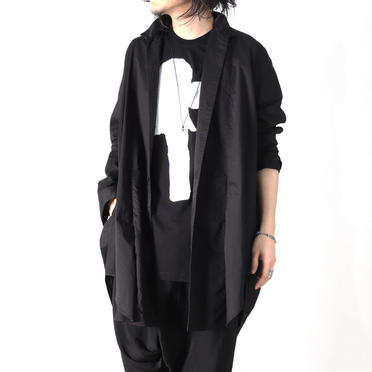 COTTON FANCY TWILL LONG SHIRT　BLACK No.21