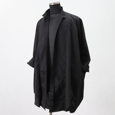 COTTON FANCY TWILL LONG SHIRT　BLACK No.14