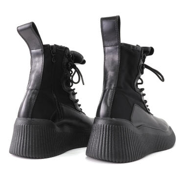 COW LEATHER LACE-UP BOOTS　BLACK No.4
