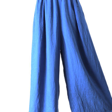 linen tucked wide leg PT　BLUE No.8