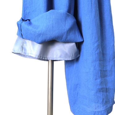 linen tucked wide leg PT　BLUE No.9