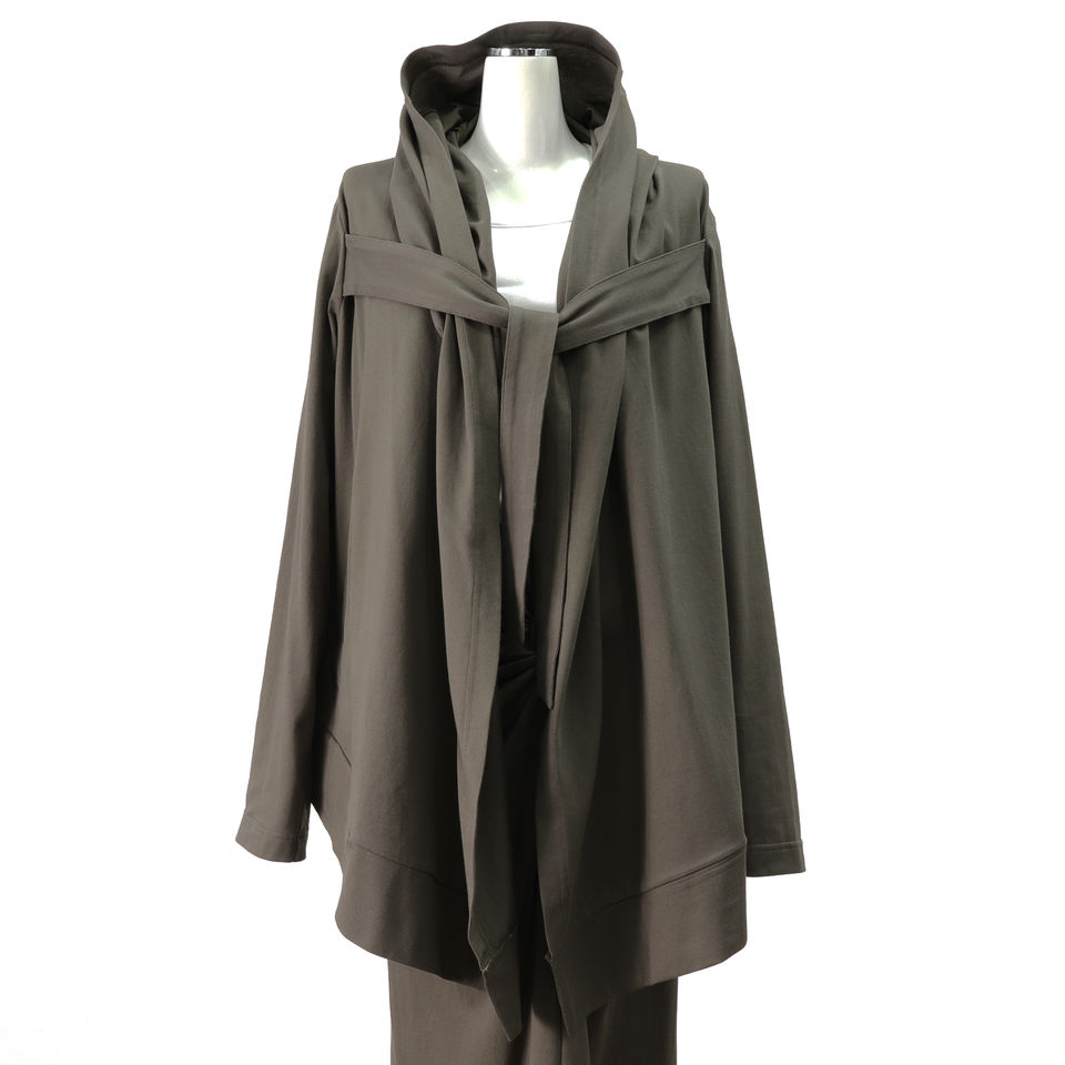 Drape Hoodie Cardigan　GRAY KHAKI