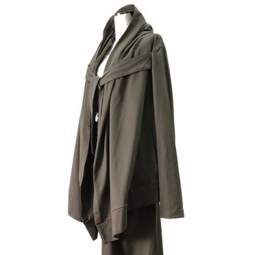 Drape Hoodie Cardigan　GRAY KHAKI No.2