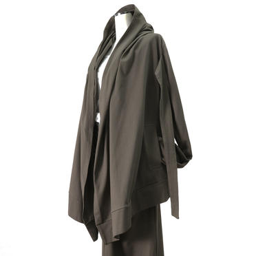 Drape Hoodie Cardigan　GRAY KHAKI No.3