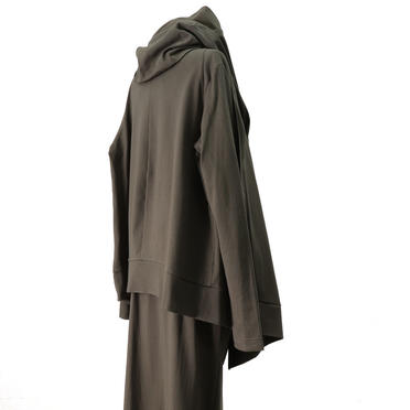 Drape Hoodie Cardigan　GRAY KHAKI No.7