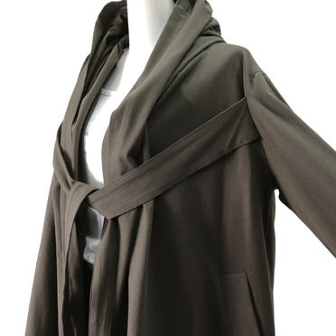 Drape Hoodie Cardigan　GRAY KHAKI No.9