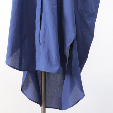 band collar back gather shirt OP　BLUE No.11