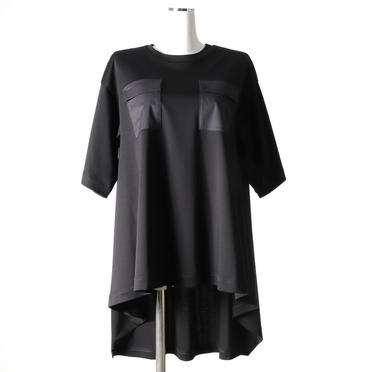 back long t-shirt　BLACK No.1