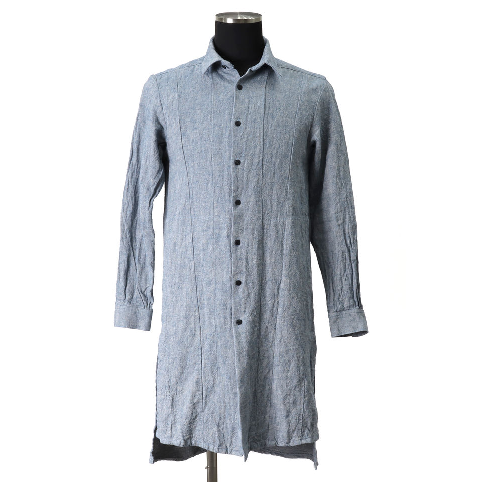 Linen Cambray Triple Wash Long Shirts　BLUE　arco LIMITED EDITION