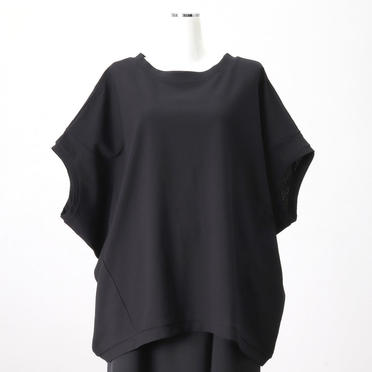 crew neck cocoon wide P/O　BLACK No.1