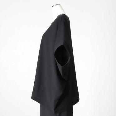 crew neck cocoon wide P/O　BLACK No.3