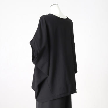 crew neck cocoon wide P/O　BLACK No.4