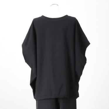 crew neck cocoon wide P/O　BLACK No.5