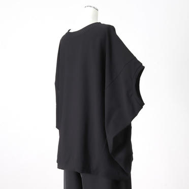 crew neck cocoon wide P/O　BLACK No.8