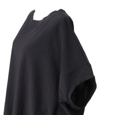 crew neck cocoon wide P/O　BLACK No.7