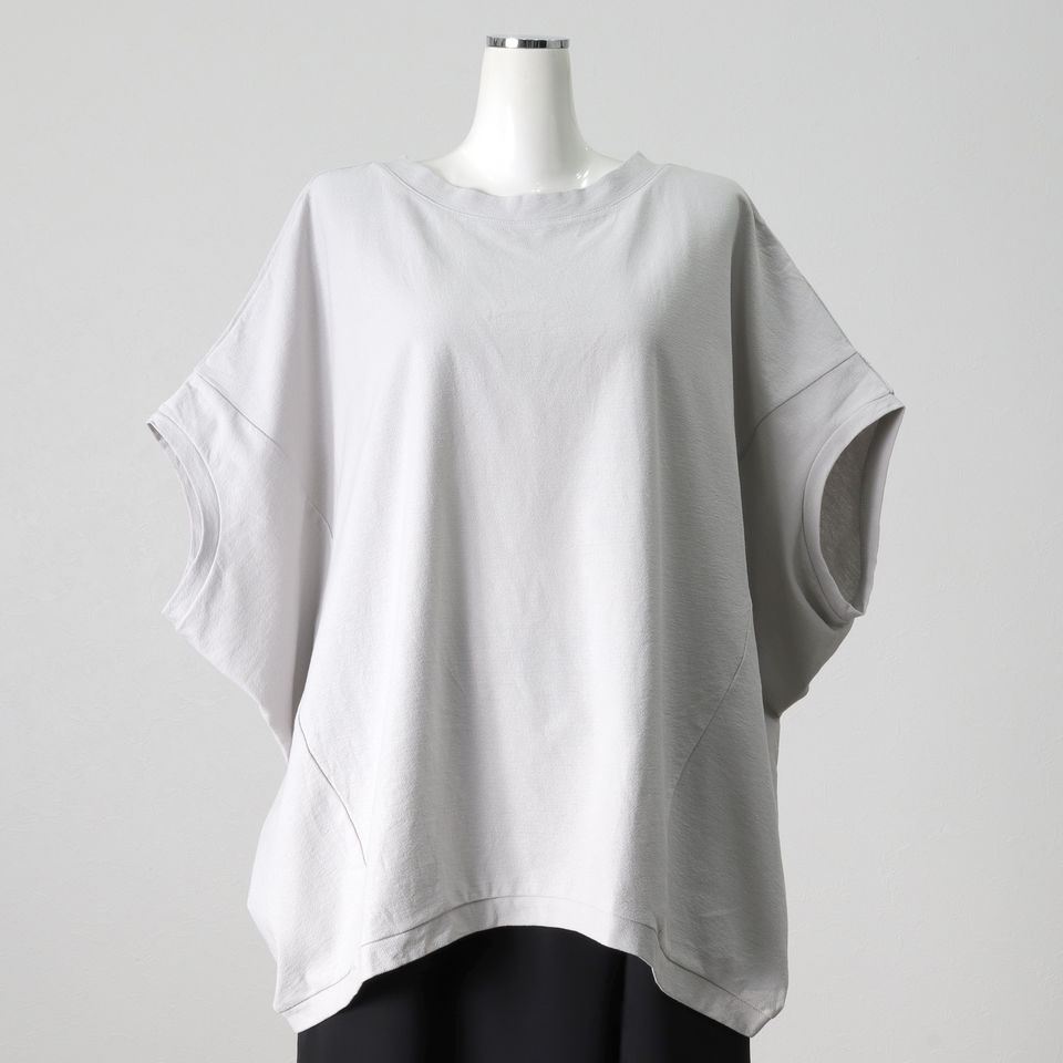 crew neck cocoon wide P/O　L.GRAY