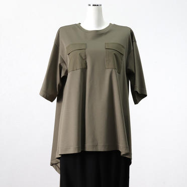 back long t-shirt　KHAKI No.1