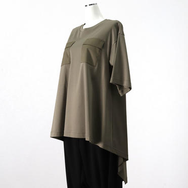 back long t-shirt　KHAKI No.2