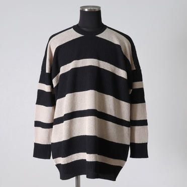 STRIPE KNIT SWEATER　BK×BE No.1