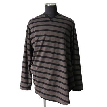 STRIPE LS T-SHIRT　CH×BK No.1