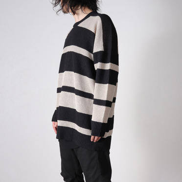 STRIPE KNIT SWEATER　BK×BE No.14