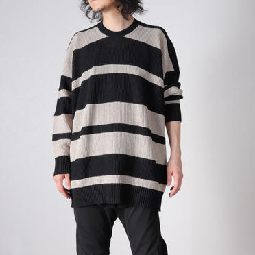 STRIPE KNIT SWEATER　BK×BE No.18