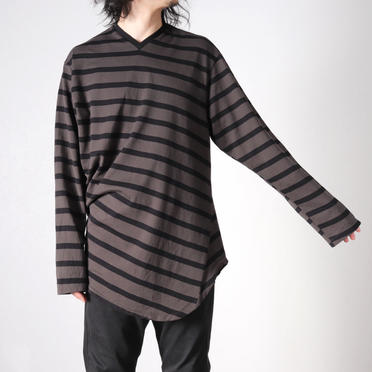 STRIPE LS T-SHIRT　CH×BK No.18