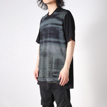 AVALANCHE MESH PRINT T-SHIRT　BLACK No.14