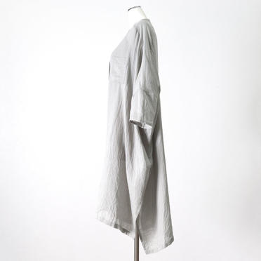 gauze band collar wide shirt　L.GRAY No.3