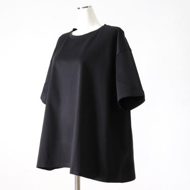 MIDIUMISOLID seem slv crew neck flare T　BLACK No.2