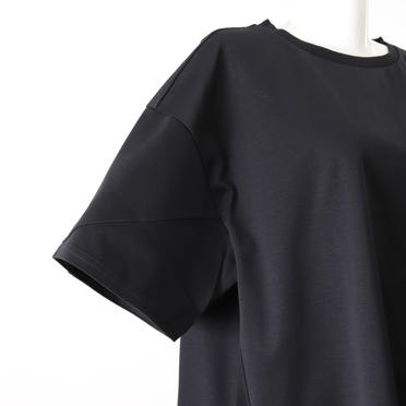 MIDIUMISOLID seem slv crew neck flare T　BLACK No.8