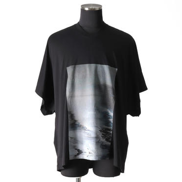 AVALANCHE PRINT CROPPED T-SHIRT　BLACK No.1