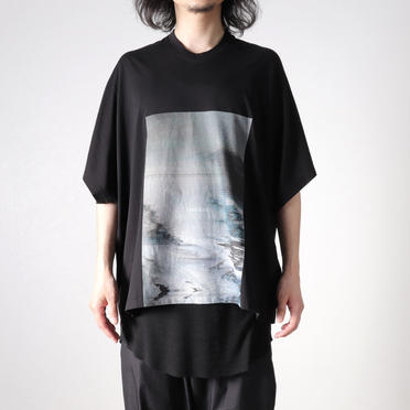 AVALANCHE PRINT CROPPED T-SHIRT　BLACK No.13