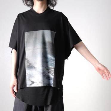 AVALANCHE PRINT CROPPED T-SHIRT　BLACK No.17