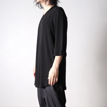 COLLAR TUCK T-SHIRT　BLACK No.14