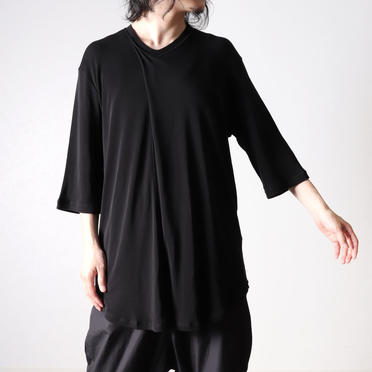 COLLAR TUCK T-SHIRT　BLACK No.18