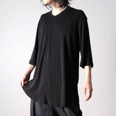 COLLAR TUCK T-SHIRT　BLACK No.19