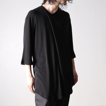 COLLAR TUCK T-SHIRT　BLACK No.20