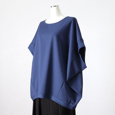 T/R stretch cocoon wide P/O　BLUE No.2