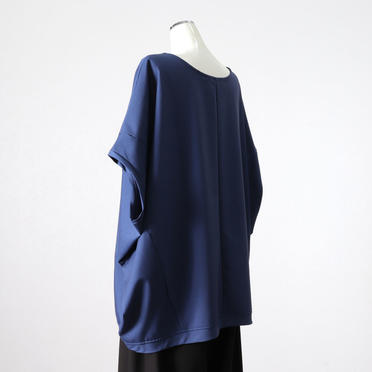 T/R stretch cocoon wide P/O　BLUE No.4