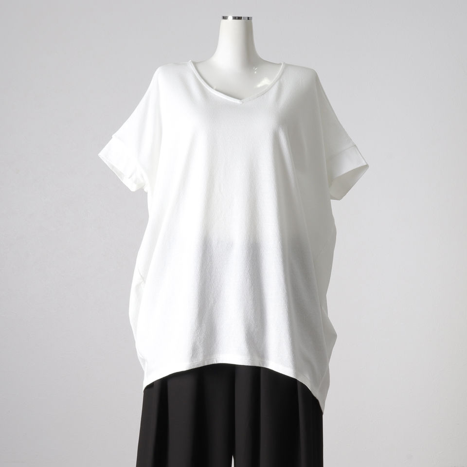 V neck cocoon P/O　OFF WHITE