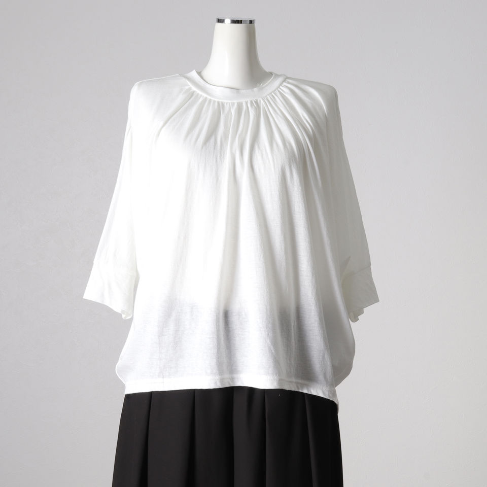 neck gather dolman P/O　OFF WHITE