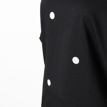 dot print crew neck N/S　BLACK No.10