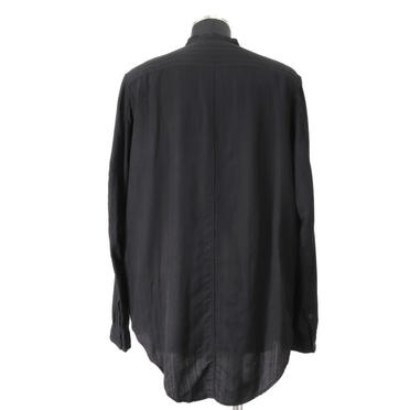 STAND COLLAR STRIPE SHIRT　BLACK No.5