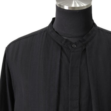 STAND COLLAR STRIPE SHIRT　BLACK No.7