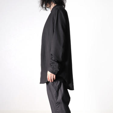 STAND COLLAR STRIPE SHIRT　BLACK No.17