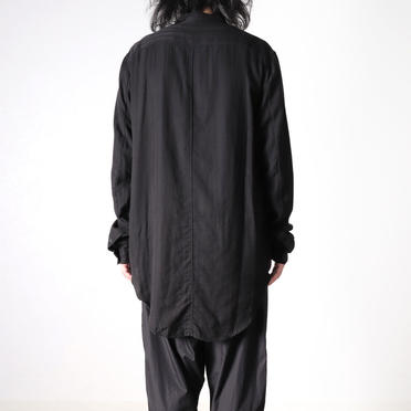 STAND COLLAR STRIPE SHIRT　BLACK No.18