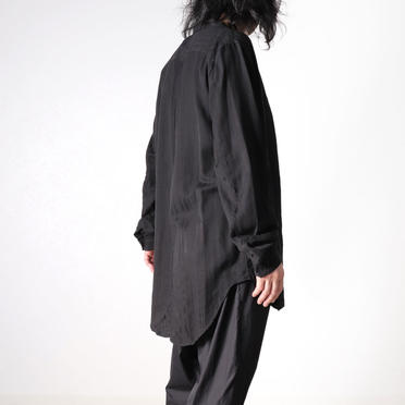 STAND COLLAR STRIPE SHIRT　BLACK No.21