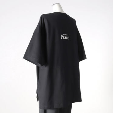 MIDIUMISOLID LOGO PRINT T-SHIRTS　BLACK(Peace) No.4